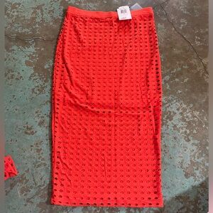 Alexander Wang Midi Eyelit Skirt